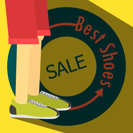 SALE poster, running shoes. Vector banner Eps 10のイラスト素材