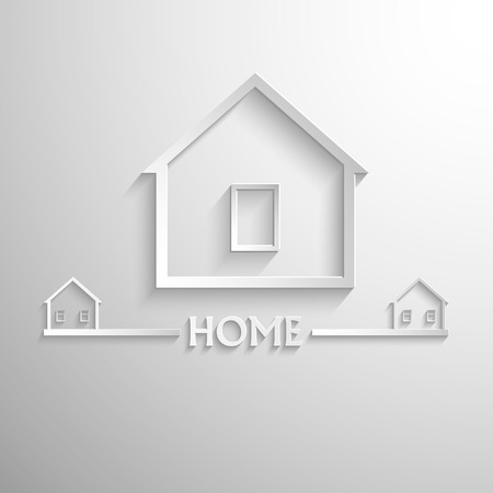 Symbol with green houses on the grey background. Eps 10 vector file.のイラスト素材