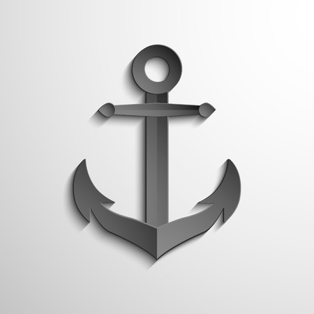 Black Anchor icon - vector web illustration, easy paste to any background.のイラスト素材