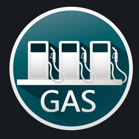 Gas pump nozzle sign.Gas station icon. Flat design style. Vector icon or symbolのイラスト素材