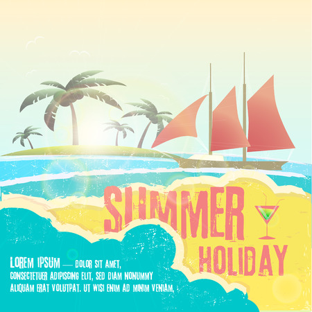 Seaside view poster. Vector background. eps 10のイラスト素材