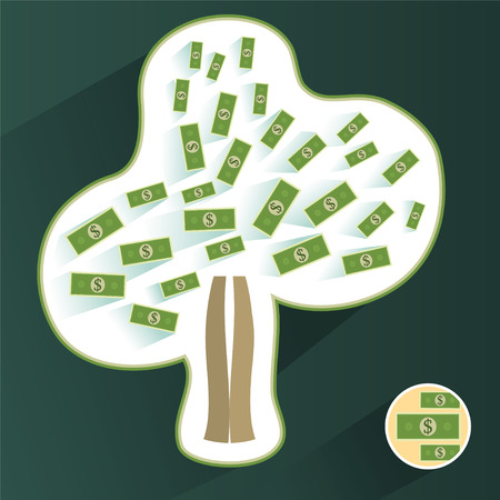 money tree isolated on White background. Vector illustration eps 8のイラスト素材