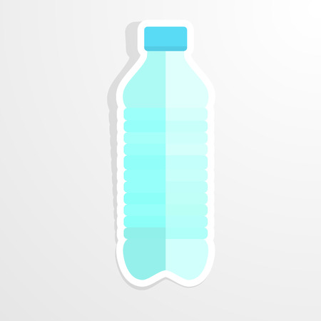 Water bottle. Flat design, with shadow. Use for card, poster brochure banner, web design. Easy to edit. Vector illustration  のイラスト素材