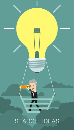 Search Big Idea. Business concept cartoon illustration.のイラスト素材