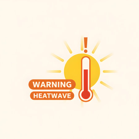 Vector illustration of sun with thermometer. Weather forecast. Flat design.の素材