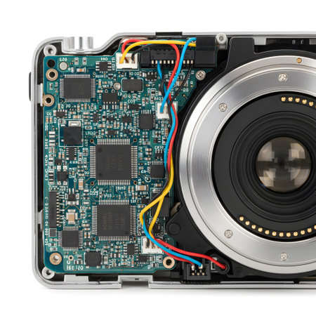 Repair camera isolated on white background. Clipping path included.の素材