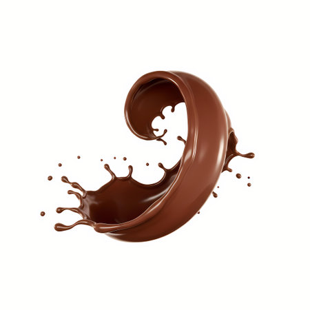 chocolate splash isolated on a white background. 3d rendering.の素材