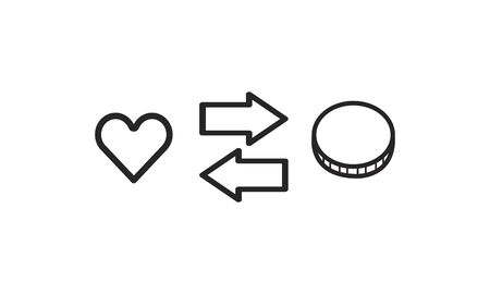 Heart transplant vector icon flat style graphical symbol.のイラスト素材