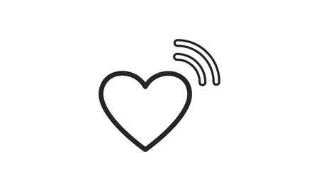 Heart Radio Signal icon. Vector illustration style is a flat iconic symbol.のイラスト素材
