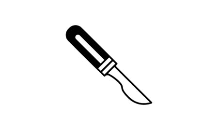 Medical scalpel solid icon surgery knife vector imageのイラスト素材