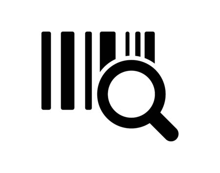 Barcode with a magnifier business symbol icon vector illustration on white backgroundのイラスト素材
