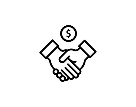 Hands done deal icon vector imageのイラスト素材