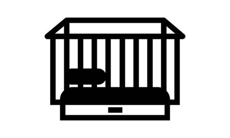 Baby bed icon simple style vector imageのイラスト素材