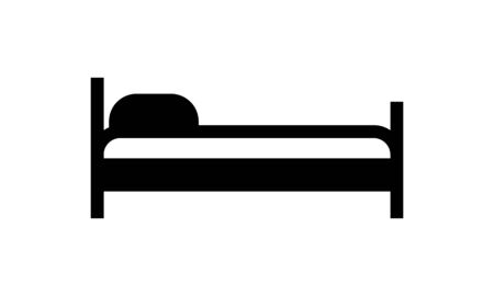 Bed icon in flat style hotel symbol vector imageのイラスト素材