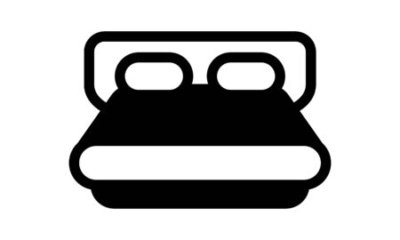 Double bed line icon furniture and interior vector imageのイラスト素材