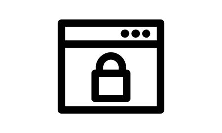 Browser protection icon isolated contour vector imageのイラスト素材