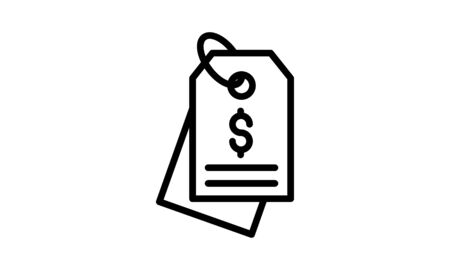 Line price tag icon on white background vector imageのイラスト素材
