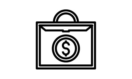 Financial management icon with the briefcase and dollarのイラスト素材
