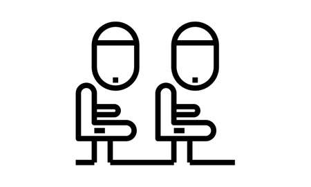 Airplane Seat creative icon. Simple element illustration. Airplane Seat concept symbol design from airport collection. Can be used for web, mobile and otherのイラスト素材
