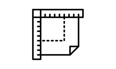 L-square alignment ruler, vector iconのイラスト素材