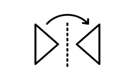 Outline reflect icon isolated black simple line vector imageのイラスト素材