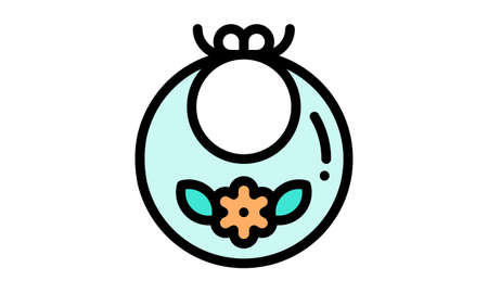 baby bib icon over white background. vector illustrationのイラスト素材