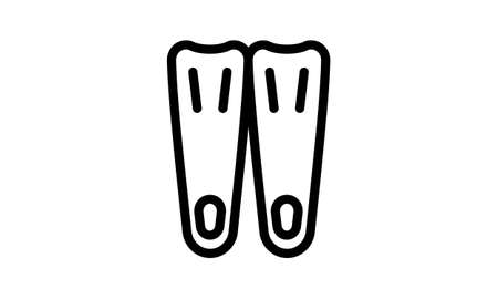 Flippers icon simple style vector imageのイラスト素材