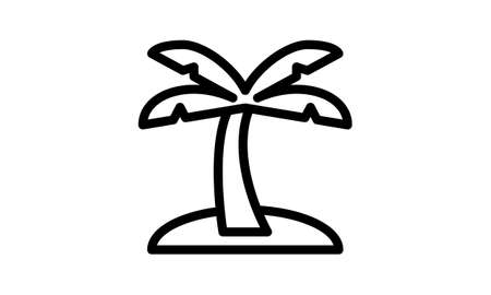 Palm tree silhouette icon vector. Branch, abstract.のイラスト素材