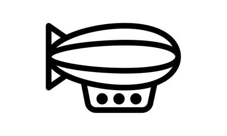Airship zeppelin icon flat vector imageのイラスト素材