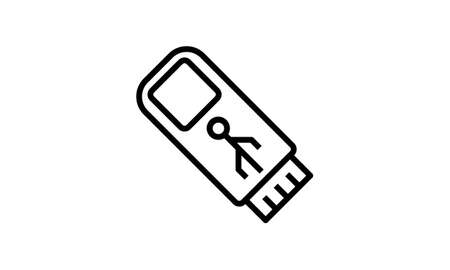 USB Flash Drive Icon. Premium quality graphic design. Signs, outline symbols collection icon for websites, web design, mobile app on white backgroundのイラスト素材
