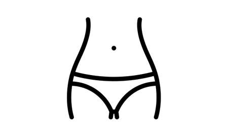 Women waist, weight loss, diet, waistline iconのイラスト素材