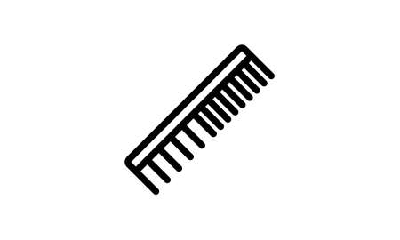 Inclined comb outline icon. Elements of Beauty and Cosmetics illustration icon. Signs and symbols can be used for web, logo, mobile app, UI, UX on white backgroundのイラスト素材