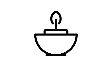 Linear one candle icon from Beauty outline collection. Thin line one candle vector isolated on white background.のイラスト素材