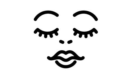 Beautiful woman face icon vector imageのイラスト素材