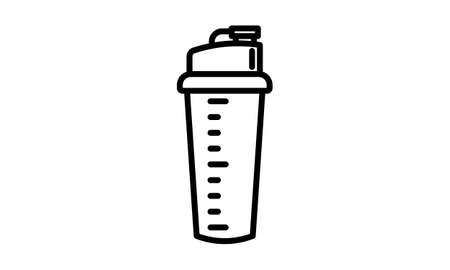 Protein shake linear icon. Modern outline Protein shake logo concept on white background from Gym and Fitness collection. Suitable for use on web apps, mobile apps and print mediaのイラスト素材