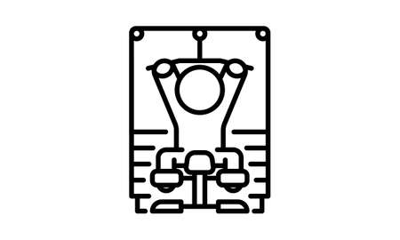 Linear chest and legs exercises icon from Gym and fitness outline collection. Thin line chest and...