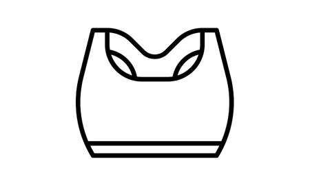 Female sportwear icon. Thin linear female sportwear outline icon isolated on white background from gym and fitness collection. Line vector female sportwear sign, symbol for web and mobileのイラスト素材
