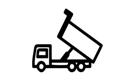 Dump truck flat icon vector imageのイラスト素材