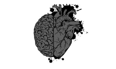 health concept heart with half brain icon vector imageのイラスト素材