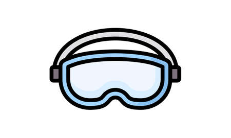 flat design safety goggles icon vector illustration