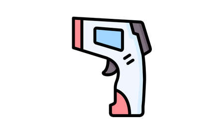 Digital non contact infrared forehead thermometer icon flat style vector illustration.