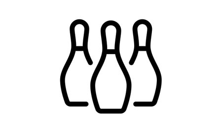 Bowling pins icon outline style vector imageのイラスト素材