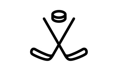 Hockey stick icon simple black style vector imageのイラスト素材