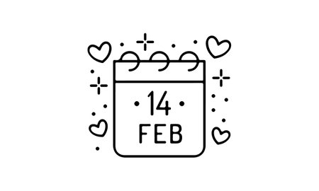 Calendar icon 14 February valentines day vector imageのイラスト素材