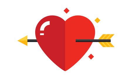 Red heart with arrow vector imageのイラスト素材