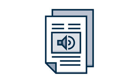 Audio file icon. Element of miscellaneous collection for mobile concept and web apps icon. Outline, thin line audio file icon for website design and mobile, app developmentのイラスト素材