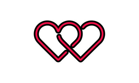 Love couple heart icon flat style vector illustration.のイラスト素材