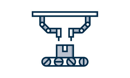 robotic arm icon over white background, artificial intelligence designのイラスト素材