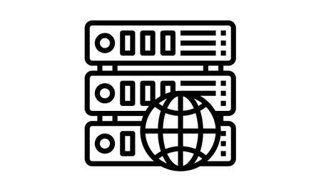 world database server connection internet of things line and fill icon vector illustrationのイラスト素材