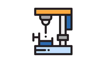 Industrial robot glyph icon. Symbol of automation and manufacturing. Industrial machine flat vector illustration.のイラスト素材
